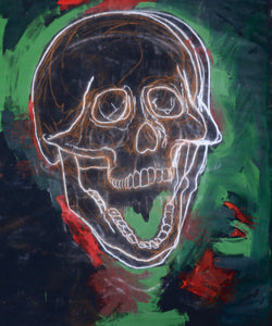 316 - Skull in Green with Red