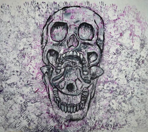 345 - Open Mouth Skull with Hands
