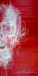 135 - Two White Skulls in Red (Triptych)